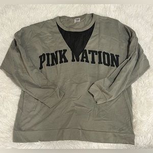 Victoria Secret Pink Nation sweatshirt army green